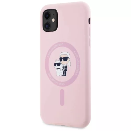 Karl Lagerfeld Szilikon Karl&Choupette MagSafe iPhone 11 Tok - Rózsaszín