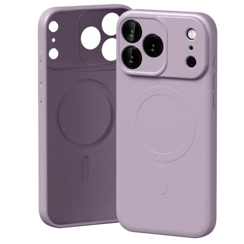 iPhone 17 Pro Max Levendula Szürke Mercury Fél-Szilikon MagSafe tok