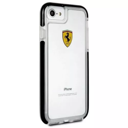 Ferrari Hardcase FEGLHCP7BK iPhone 7/8 SE 2020 / SE 2022 ütésálló átlátszó fekete tok
