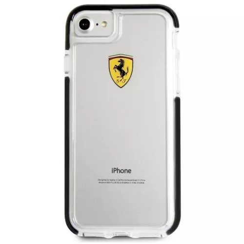 Ferrari Hardcase FEGLHCP7BK iPhone 7/8 SE 2020 / SE 2022 ütésálló átlátszó fekete tok