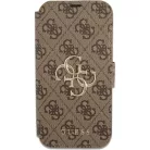 iPhone 13 Pro Max Guess PU 4G Metal Logo fliptok barna (GUBKP13X4GMGBR)