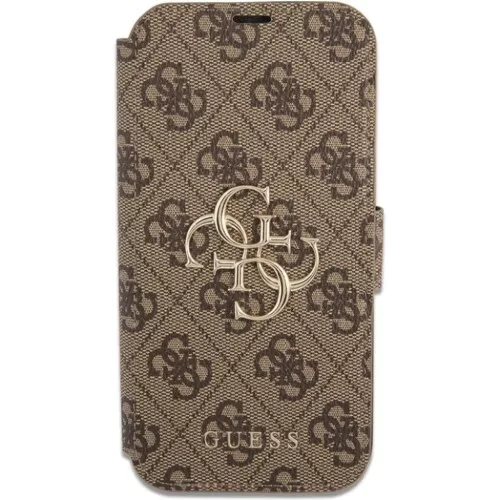 iPhone 13 Pro Max Guess PU 4G Metal Logo fliptok barna (GUBKP13X4GMGBR)