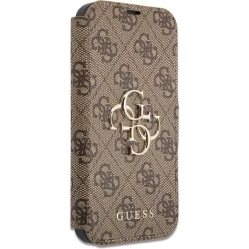 iPhone 13 Pro Max Guess PU 4G Metal Logo fliptok barna (GUBKP13X4GMGBR)