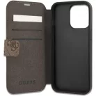 iPhone 13 Pro Max Guess PU 4G Metal Logo fliptok barna (GUBKP13X4GMGBR)