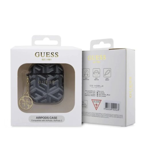 AirPods 1/2 Guess PU G Cube Charm tok fekete (GUA2PGCE4CK)