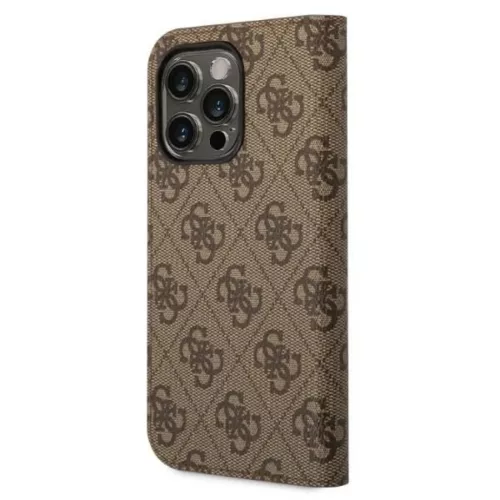 Guess GUBKP14XHG4SHW iPhone 14 Pro Max 6.7" barna / barna fliptok 4G Vintage Arany Logo