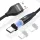 BeeGeek AM60 USB kábel 1M 3A 18W QC 3.0 gyorstöltés USB-C, Type-C mágneses fejjel, 1m fekete