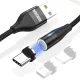 BeeGeek AM60 USB kábel 1M 3A 18W QC 3.0 gyorstöltés USB-C, Type-C mágneses fejjel, 1m fekete