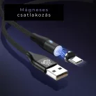 BeeGeek AM60 USB kábel 1M 3A 18W QC 3.0 gyorstöltés USB-C, Type-C mágneses fejjel, 1m fekete