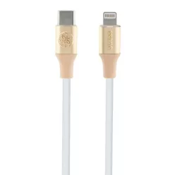   Lightning USB kábel - Guess GULMARG USB-C - 1.5m Gyors töltés világos arany Dombornyomott Logó