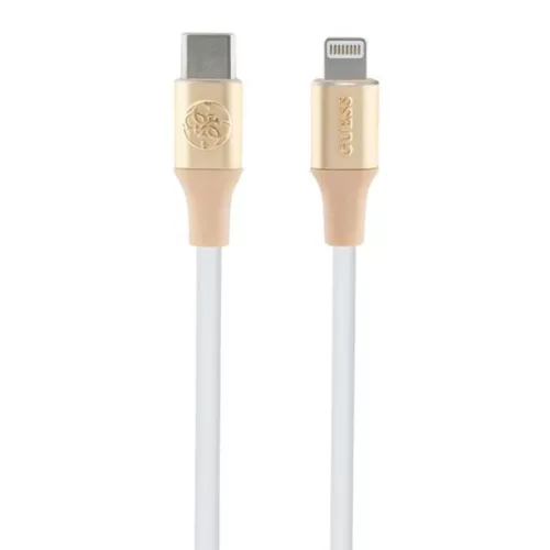 Lightning USB kábel - Guess GULMARG USB-C - 1.5m Gyors töltés világos arany Dombornyomott Logó