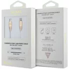 Lightning USB kábel - Guess GULMARG USB-C - 1.5m Gyors töltés világos arany Dombornyomott Logó