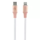 Guess Lightning USB-C kábel 1.5m Gyors Töltés rózsaszín dombornyomott logó
