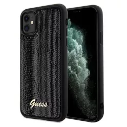   GUESS tok IPHONE 11 GUHCN61PSFDGSK (Sequin Script Metal) fekete tok
