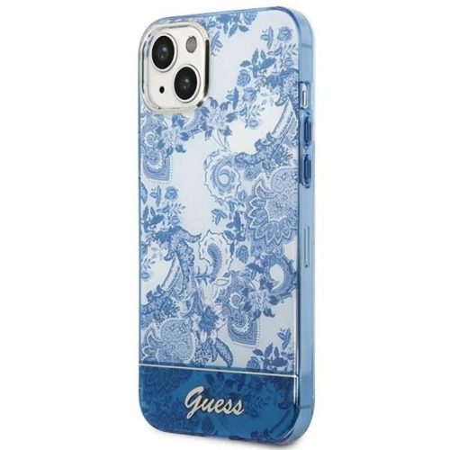 Guess GUHCP14MHGPLHB iPhone 14 Plus 6.7" Blauw hardcase Porcelain Collection tok