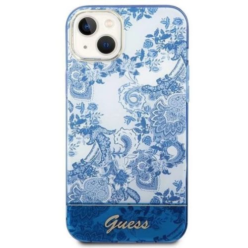 Guess GUHCP14MHGPLHB iPhone 14 Plus 6.7" Blauw hardcase Porcelain Collection tok