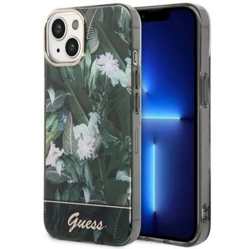 Guess GUHCP14MHGJGHA iPhone 14 Plus 6.7" zöld/zöld keménytok Jungle Collection