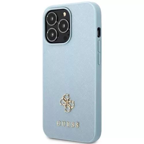 Guess Saffiano 4G Small Metal Logo tok iPhone 13 Pro Max-hoz - kék