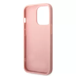   iPhone 14 Pro Max Guess PC/TPU Glitter Flakes Metal Logo tok rózsaszín (GUHCP14XHGGSHP)