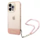 iPhone 14 Pro Max Guess PC/TPU Camera Outline Translucent tok karpánttal rózsaszín (GUHCP14XHGCOHP)