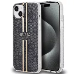   Guess IML 4G Gold Stripe tok iPhone 15 Plus / 14 Plus - fekete