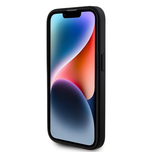 iPhone 15 Pro Max Guess PU Fixed Glitter 4G Metal Logo telefontok fekete (GUHCP15XHG4SGK)