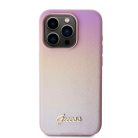 Guess PU bőrtok Iridescent Metal Script iPhone 15 Pro Max Pink tok