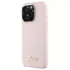iPhone 16 Pro 6.3" pink/pink Guess GUHCP16LSMBSLP szilikon tok Script Metal Logo & Keret