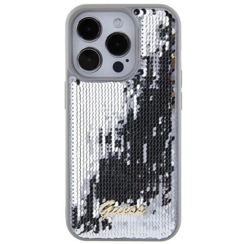 Guess Sequin Script Metal tok iPhone 15 Pro Max - ezüst