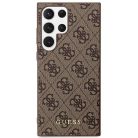 Guess GUHCS23LG4GFBR S23 Ultra S918 barna/barna kemény tok 4G Arany Logó