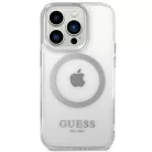 Guess GUHMP14LHTRMS iPhone 14 Pro 6.1" ezüst/ezüst kemény tok Metal Outline Magsafe tok