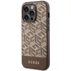 Guess GUHMP14XHGCFSEW iPhone 14 Pro Max 6.7" barna/barna kemény tok GCube Stripes MagSafe tok