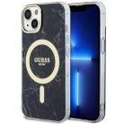 Guess GUHMP14MPCUMAK iPhone 14 Plus 6.7" fekete/fekete kemény tok Marble MagSafe tok