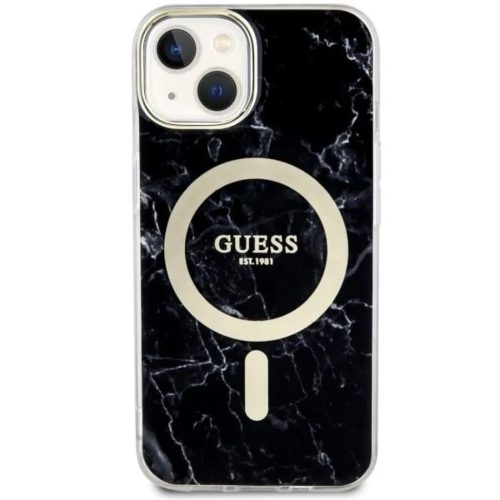 Guess GUHMP14MPCUMAK iPhone 14 Plus 6.7" fekete/fekete kemény tok Marble MagSafe tok