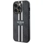 Guess GUHMP14XP4RPSK iPhone 14 Pro Max 6.7 hüvelykes fekete/fekete kemény tok 4G Nyomott Csíkok MagSafe tok