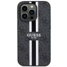 Guess GUHMP14XP4RPSK iPhone 14 Pro Max 6.7 hüvelykes fekete/fekete kemény tok 4G Nyomott Csíkok MagSafe tok