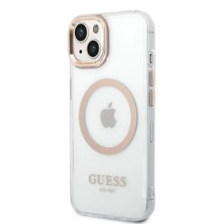   iPhone 14 Guess Transparent MagSafe kompatibilis tok arany (GUHMP14SHTRMD)