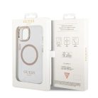 iPhone 14 Guess Transparent MagSafe kompatibilis tok arany (GUHMP14SHTRMD)