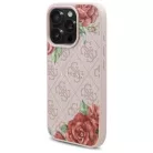 iPhone 16 Pro 6.3" rózsaszín/rózsaszín Guess GUHMP16LP4ROPEMCP keménytok 4G Flowers Print MagSafe tok
