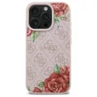 iPhone 16 Pro 6.3" rózsaszín/rózsaszín Guess GUHMP16LP4ROPEMCP keménytok 4G Flowers Print MagSafe tok