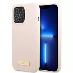   Guess GUHMP13XSPLP Guess Silicone Logo Plate MagSafe iPhone 13 Pro Max 6.7" pink/pink tok