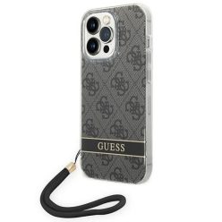   Guess GUOHCP14LH4STK iPhone 14 Pro 6.1" fekete / fekete kemény tok 4G Print Strap