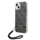 Guess GUOHCP14MH4STK iPhone 14 Plus 6.7" fekete / fekete keménytok 4G Print Strap