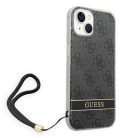 Guess GUOHCP14MH4STK iPhone 14 Plus 6.7" fekete / fekete keménytok 4G Print Strap