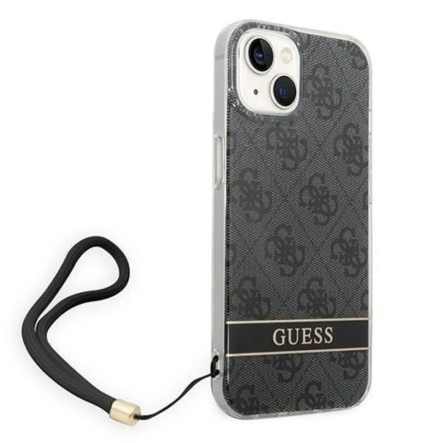 Guess GUOHCP14MH4STK iPhone 14 Plus 6.7" fekete / fekete keménytok 4G Print Strap