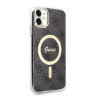iPhone 11 Guess 4G IML MagSafe kompatibilis tok fekete (GUHMN61H4STK)