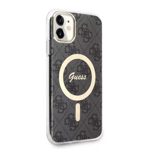 iPhone 11 Guess 4G IML MagSafe kompatibilis tok fekete (GUHMN61H4STK)