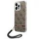 Guess GUOHCP14XH4STW iPhone 14 Pro Max 6.7" barna / barna keménytok 4G Print Strap tok