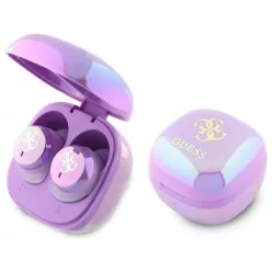   GUESS vezeték nélküli fülhallgató Bluetooth TWS GUTWSJ144ESU (Mini Iridescent 4G Printed Logo) lila