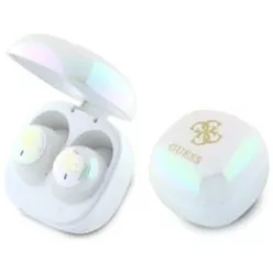  GUESS vezeték nélküli fülhallgató Bluetooth TWS GUTWSJ144ESH (Mini Iridescent 4G Printed Logo) fehér,
